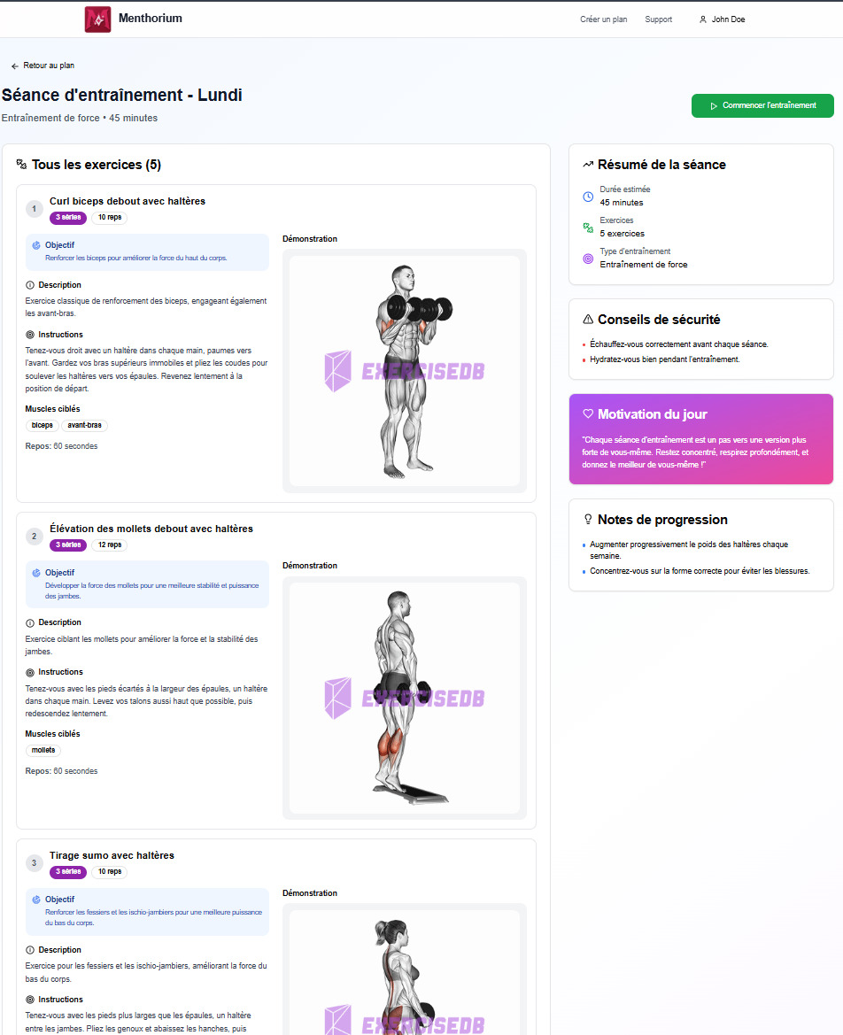 Exemple de plan d'entraînement personnalisé - Slide 3